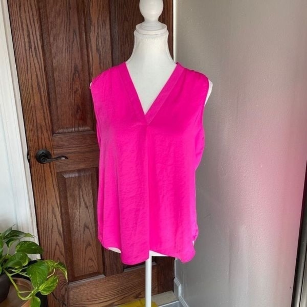 Vince Camuto Hot Pink Tank Blouse Women's Small Summer Pop Neon Vacation